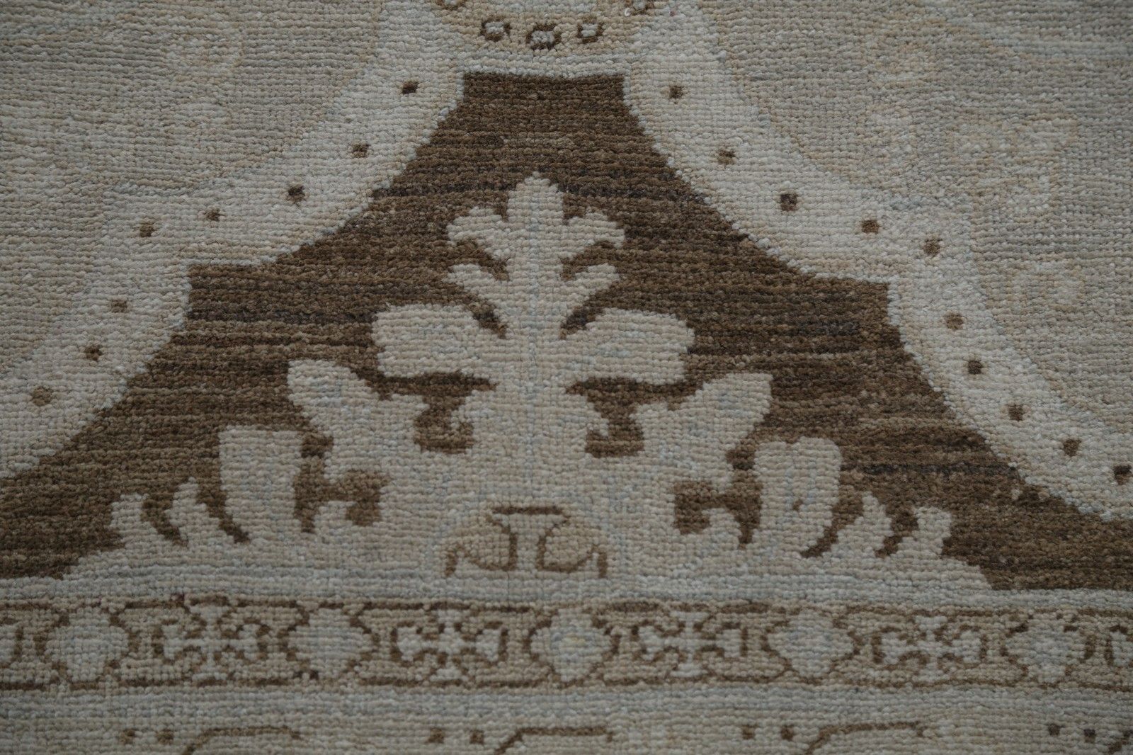 10,2 x 13 ft Beige Handgemaakte Vloerkleed voor Woonkamer. 100% Wollen Traditioneel Tapijt photo 7816.0