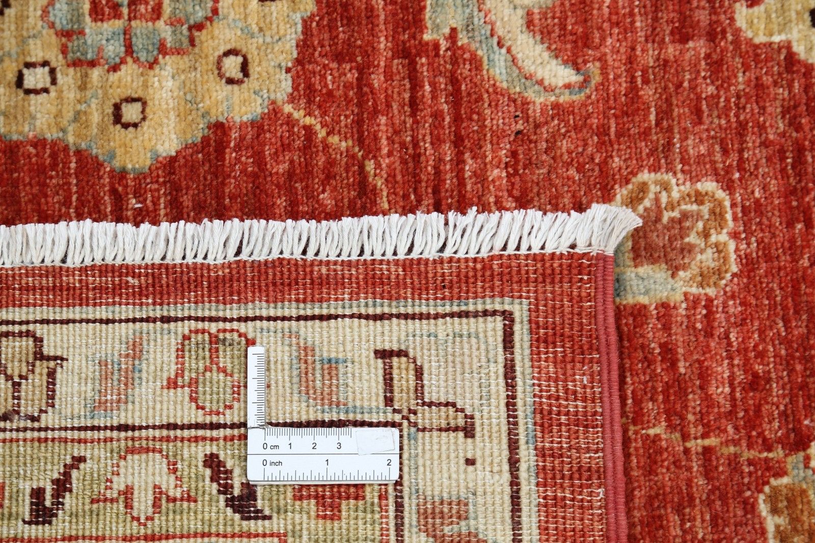 Tapis à motifs floraux noué à la main, 9 x 12,2 pi, en beige et rouge. Tapis traditionnel en laine photo Textiles