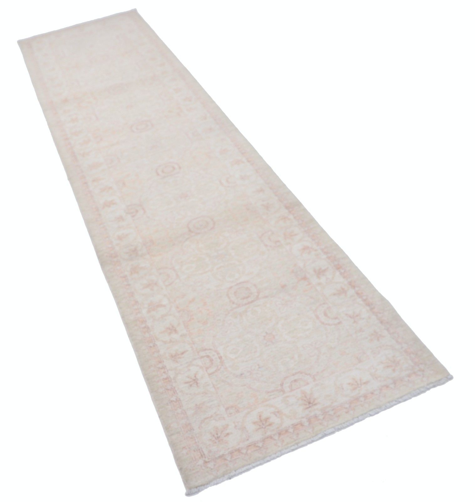2.5x9.8 Ft Hand Knotted Runner Rug. Hallway Rug. Beige Kitchen Rug. Corridor Rug photo furniture