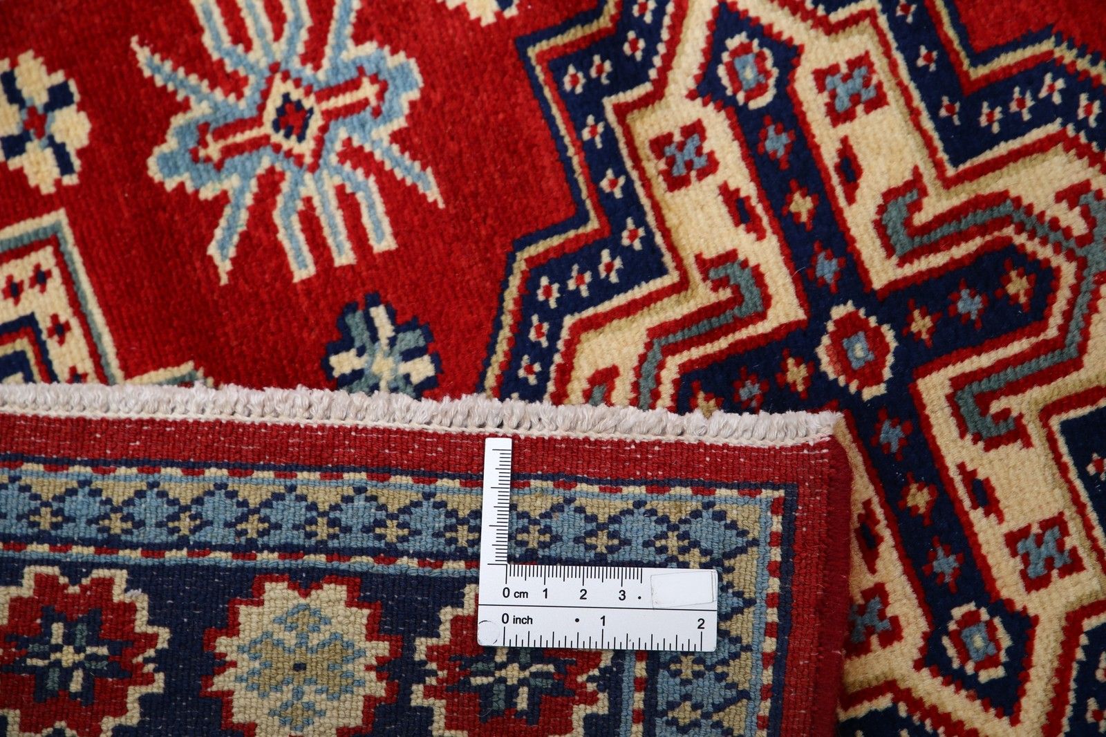 Tapis d'accent géométrique rouge noué à la main, 2 x 3 pi, pour chambre, cuisine et entrée photo buy
