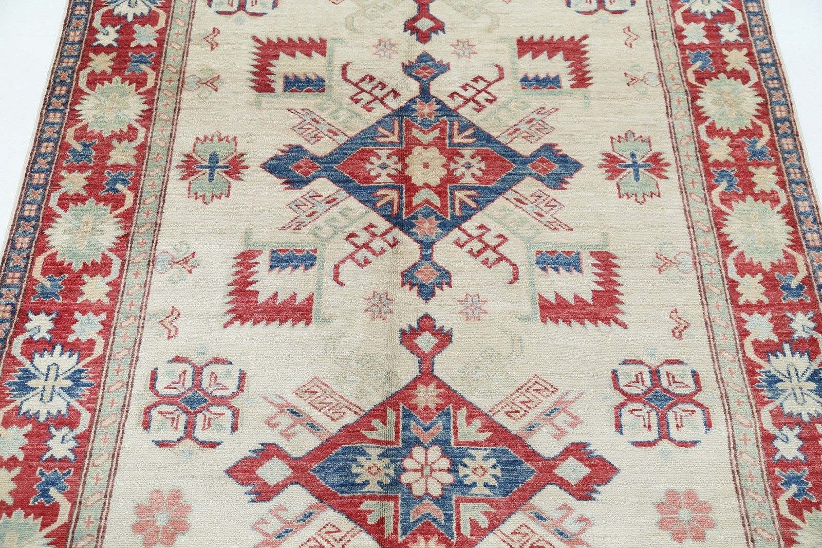 Tapis en laine géométrique noué à la main, 140 x 210 cm, pour salon photo for sale