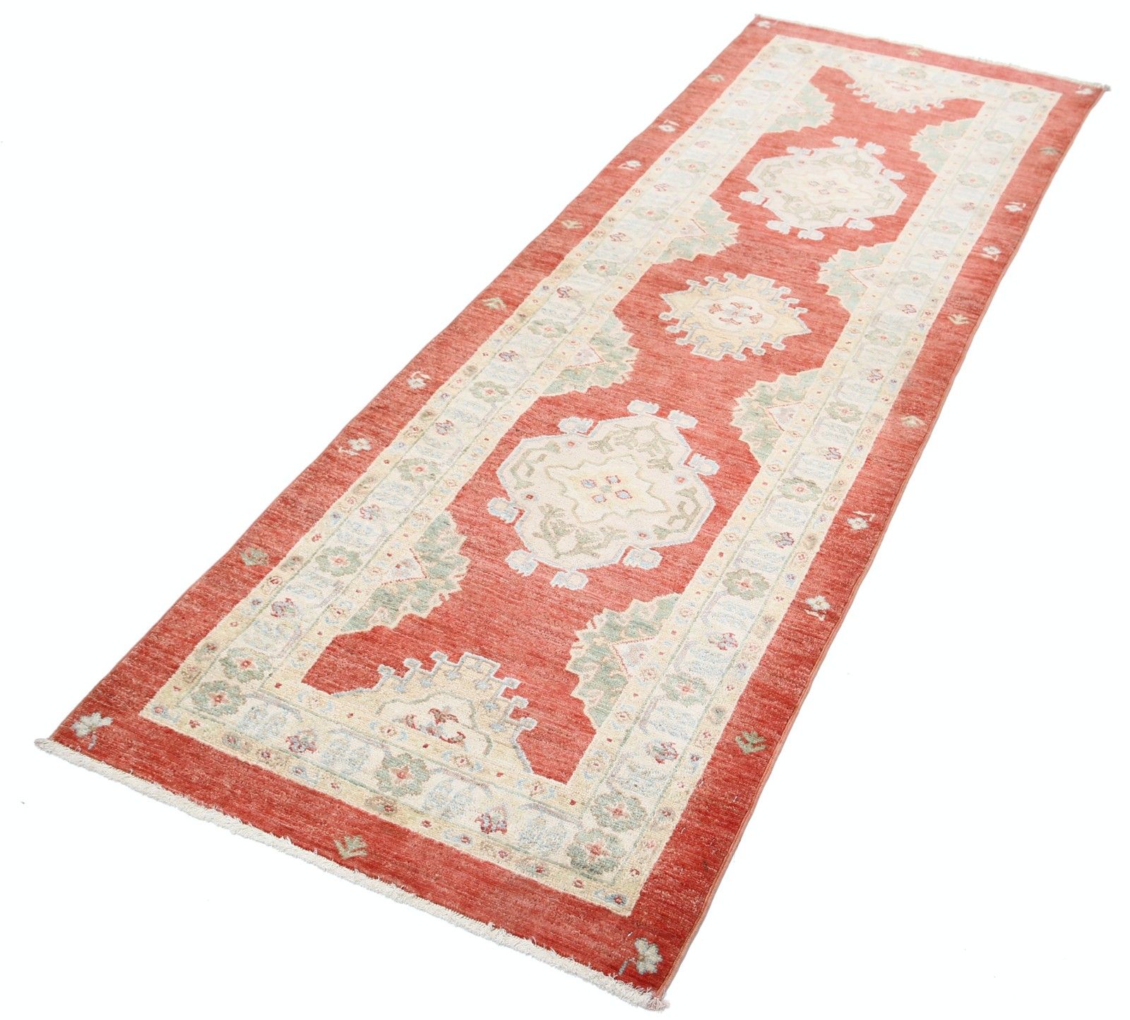 2.7x7.8 Ft Handknotted Hallway Runner Rug. Red Corridor Rug. Kitchen Rug photo for sale