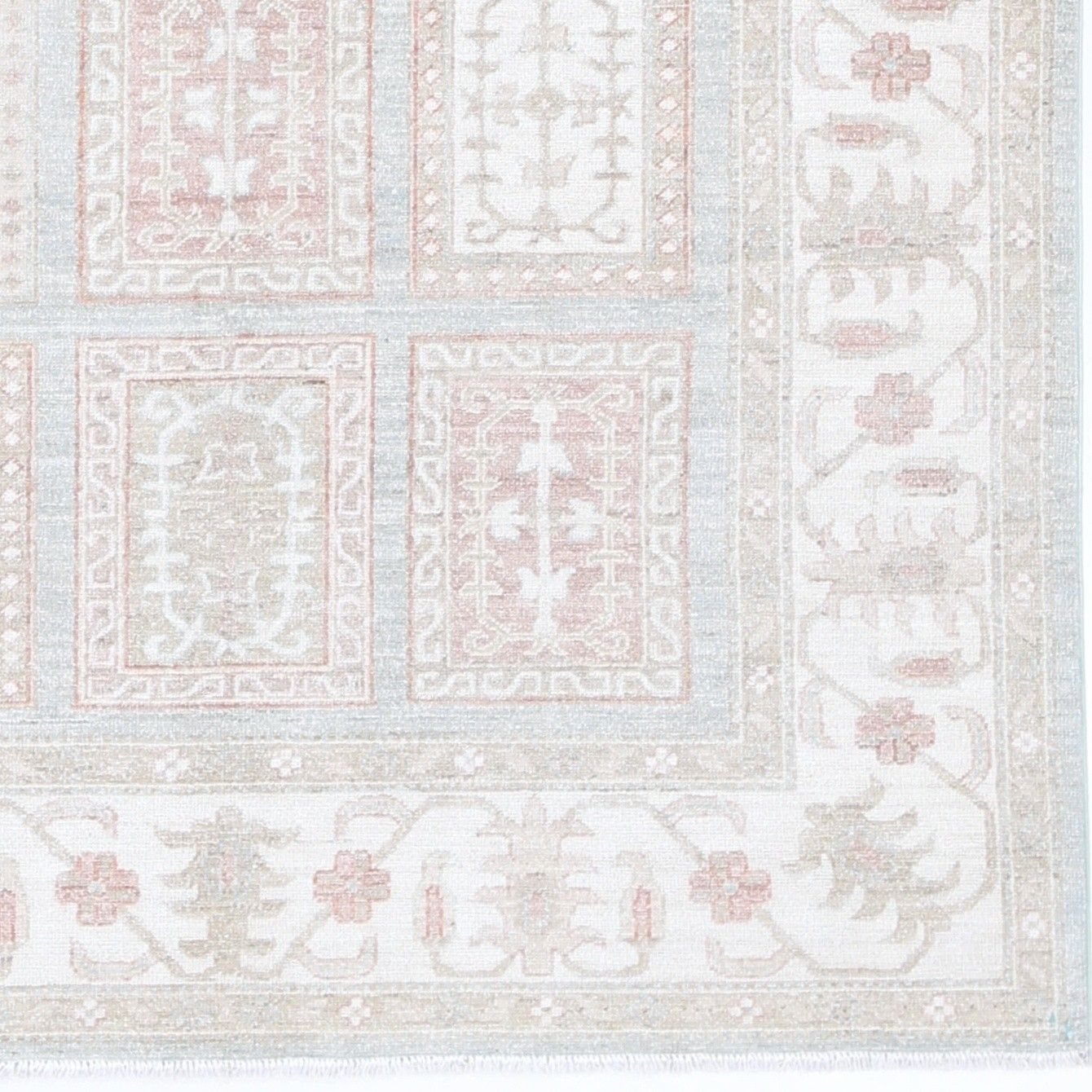 4,5x6,8 ft Handgeknoopt Turks Wollen Vloerkleed in Zachte Tinten voor de Woonkamer photo buy