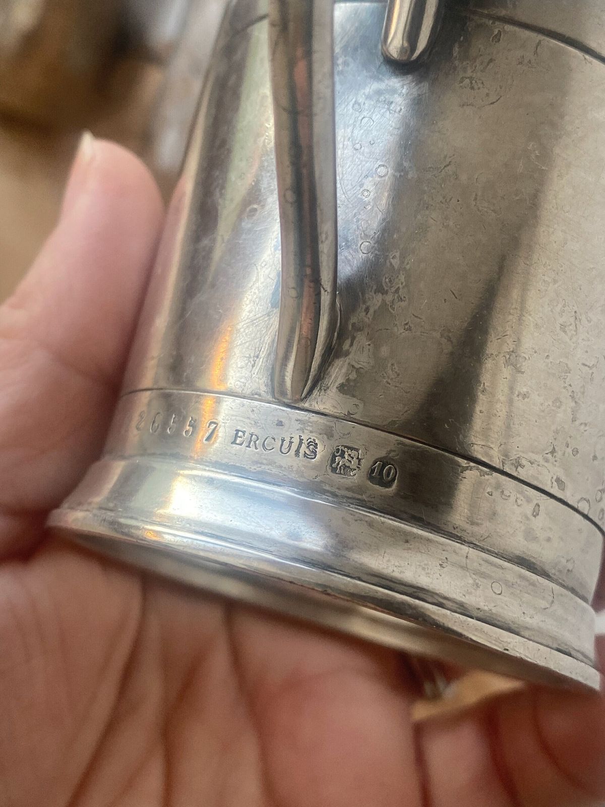 Cafetière d'époque en verre et métal argenté photo vinterior