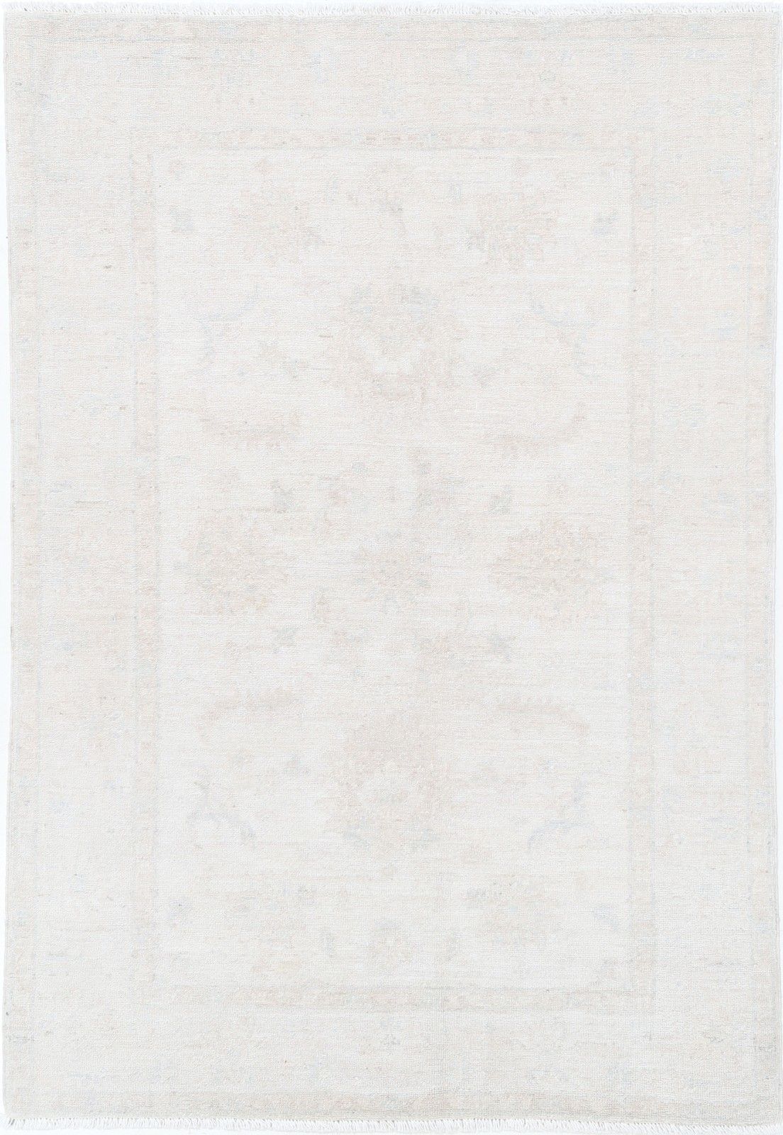 3.2x5 Ft Traditional Turkish Accent Rug. Handmade Beige Small Rug. 100% Wool