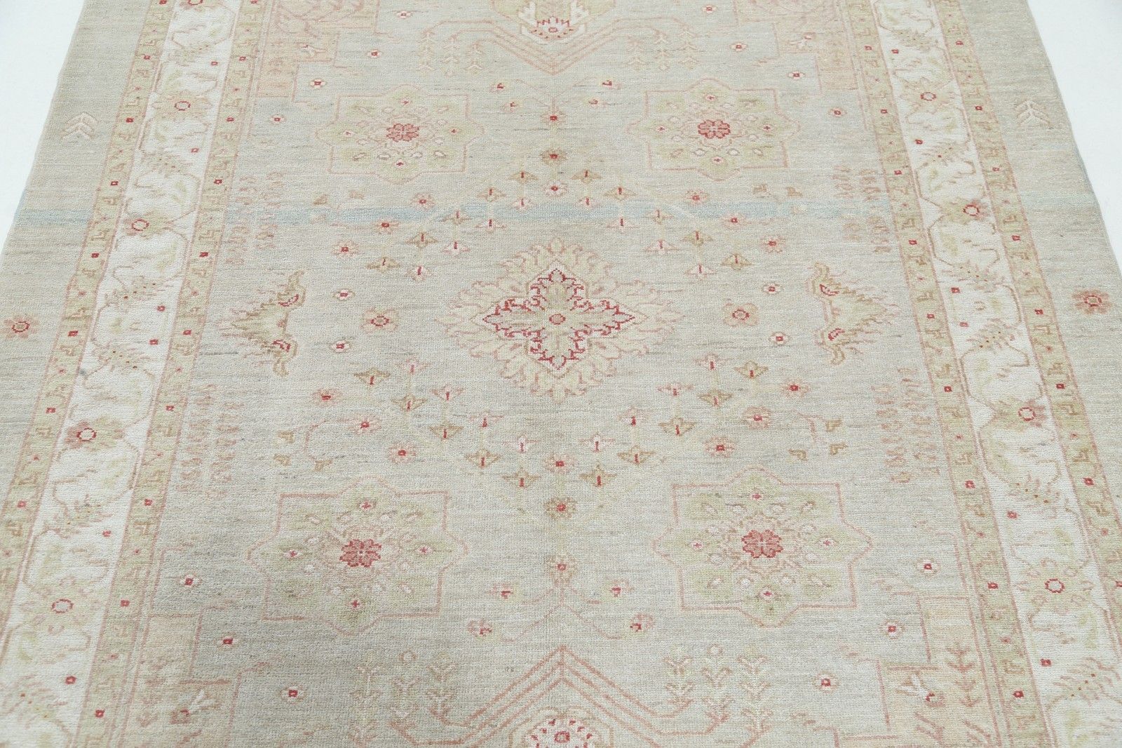 5x6.6 Ft Hand Knotted Turkish Wool Area Rug For Living Room In Soft Tones photo 1632.0