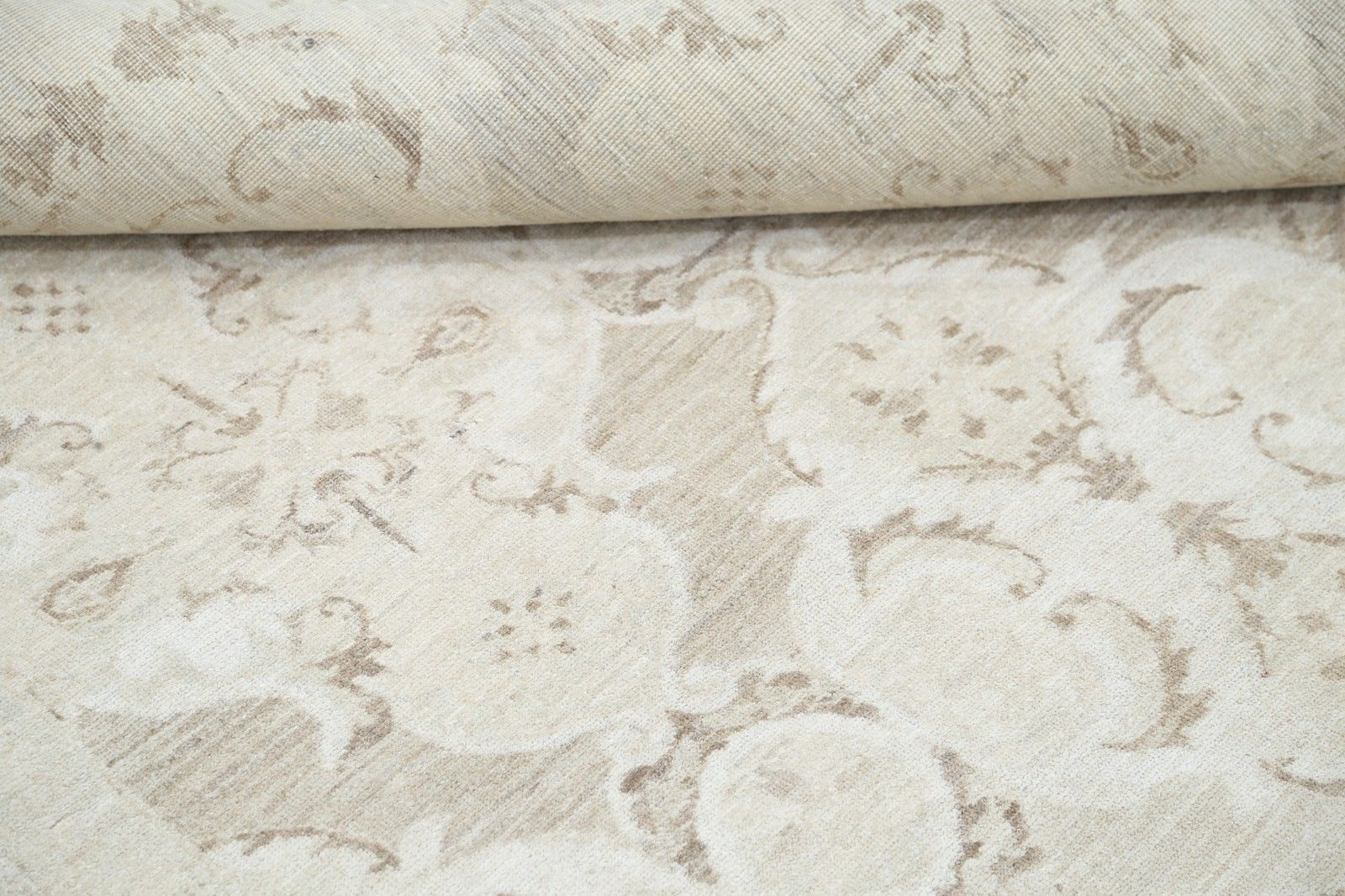 Tapis en laine noué à la main, motif floral turc, beige, 3 x 4 pi photo 576.0