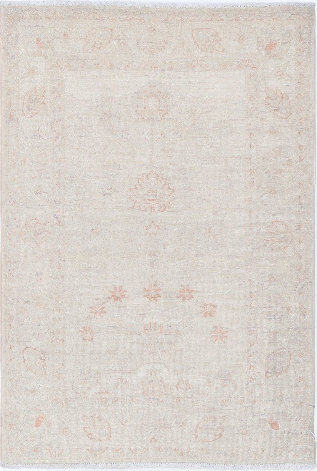 Tapis d'appoint turc noué à la main, 79 x 117 cm. Tapis en laine beige