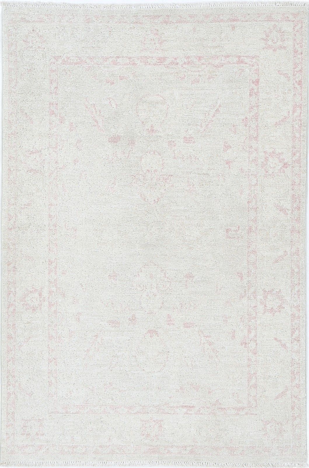 Tapis d'appoint traditionnel noué à la main en laine beige, 0,79 x 1,17 m, pour chambre et entrée
