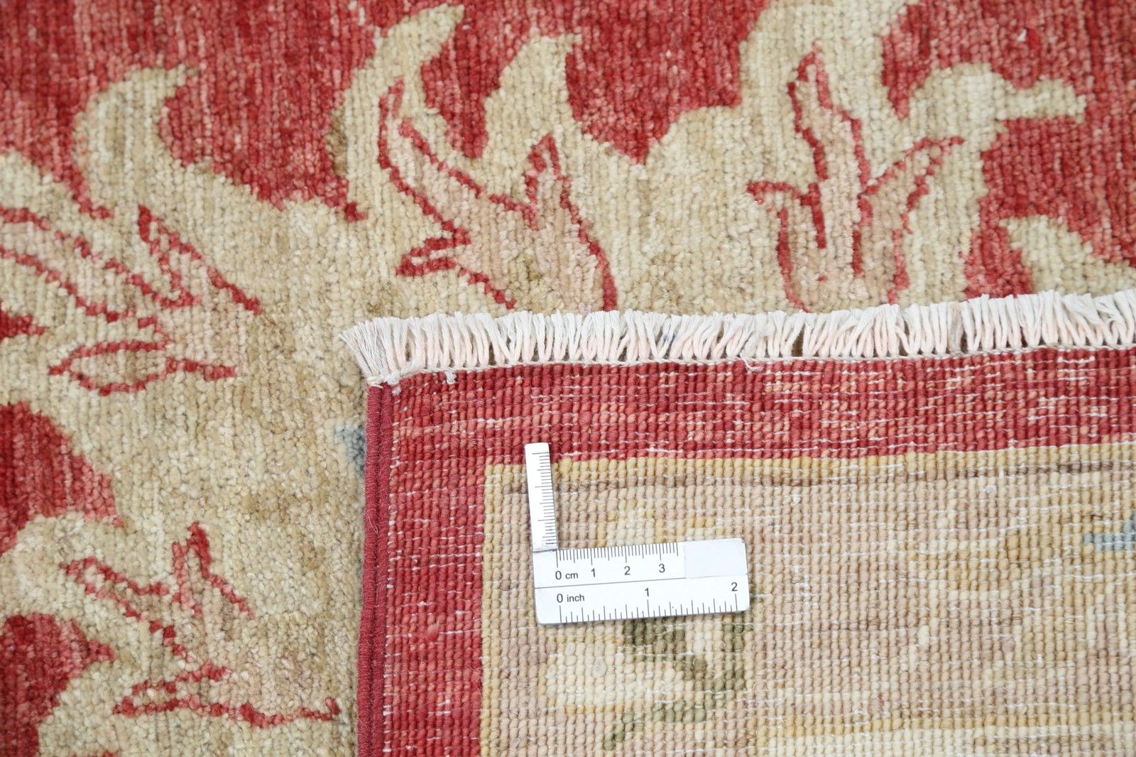 8x11.4 Ft Handmade Floral Oushak Large Area Rug With Red Field And Ivory Border photo buy