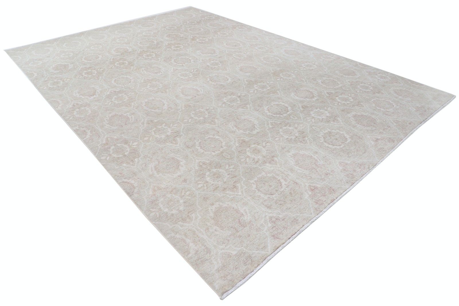 Tapis en laine noué à la main, 275 x 387 cm. Tapis aux tons doux pour salon photo furniture