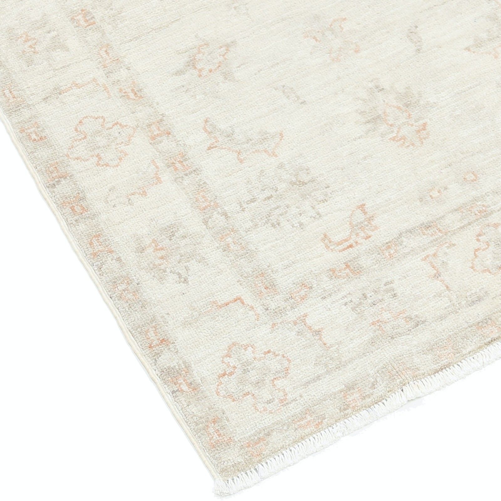2.5x4 Ft Hand Knotted Oushak Rug. Beige Accent Rug With Floral Design. 100% Wool photo vinterior