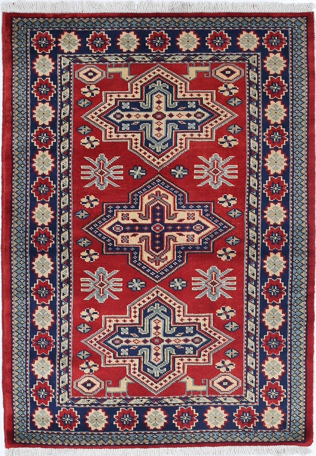 Tapis d'appoint turc noué à la main en laine, 2 x 3 pi. Petit tapis tribal rouge pour décoration intérieure