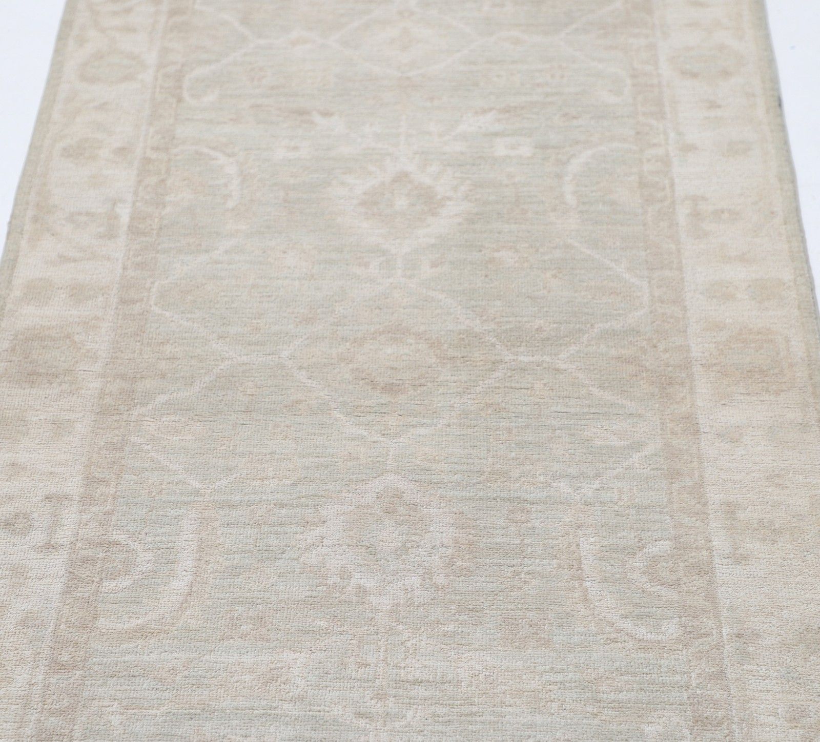 2.7x7.6 Ft Handknotted Runner Rug For Kitchen And Corridor. Beige Hallway Rug photo for sale
