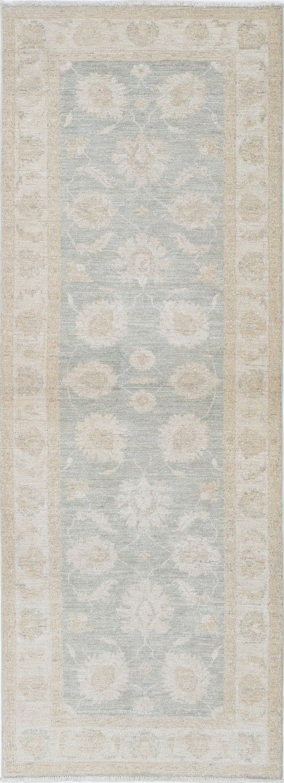 2.6x7.6 Ft Floral Handknotted Wool Runner Rug For Hallway, Corridor And Kitchen