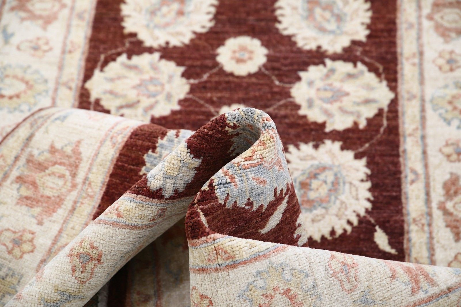 2.7x8 Ft Hand Knotted Red, Beige Runner Rug For Kitchen. Wool Hallway Rug photo buy