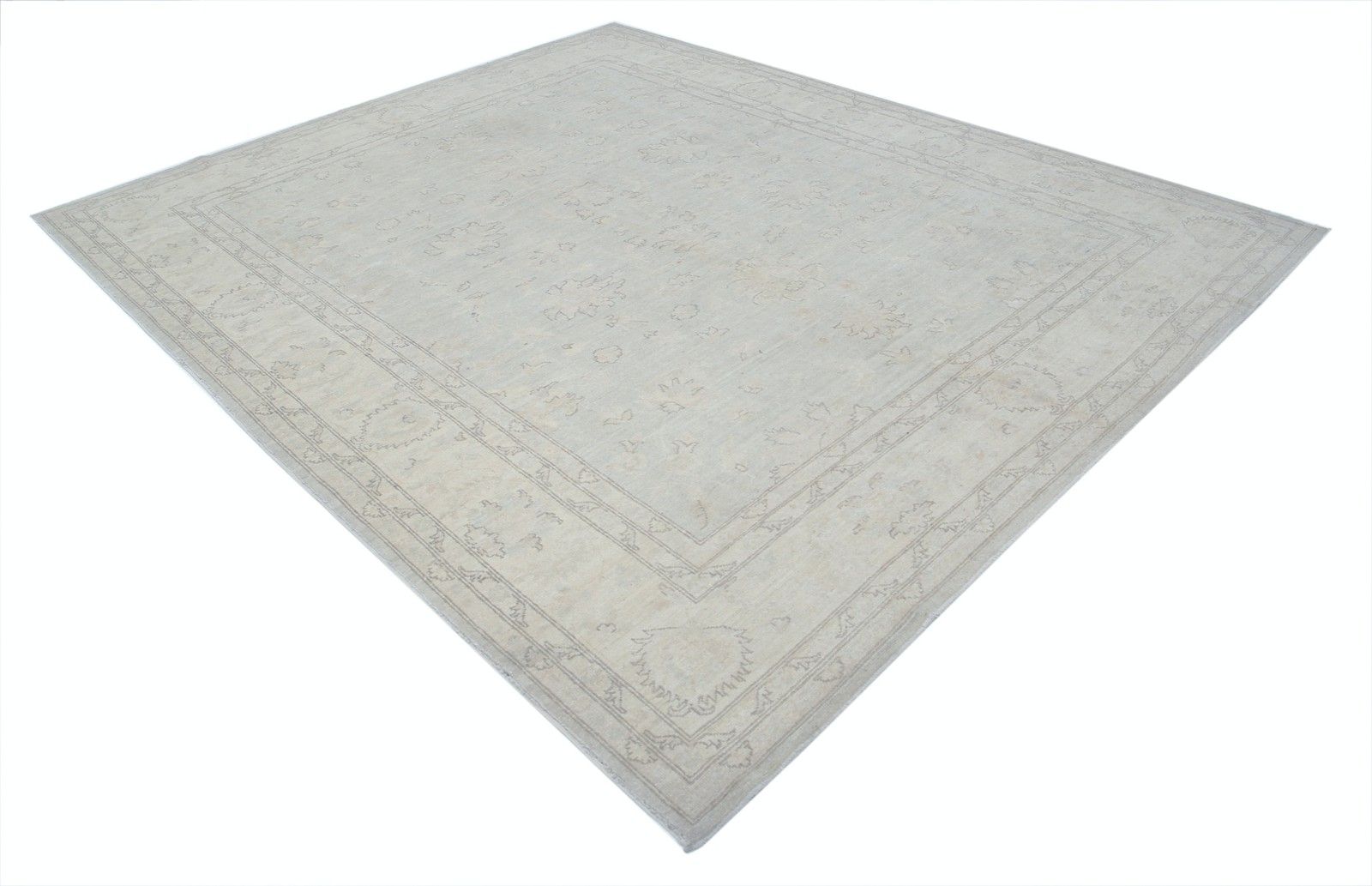 8x9.6 Ft Hand Knotted Beige Large Area Rug For Living Room. 100% Wool Carpet photo furniture