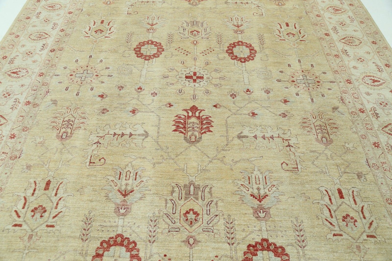 8,6x12 Ft Bloemmotief Handgeknoopt Groot Vloerkleed. 100% Wollen Handgemaakt Tapijt photo 5080.0