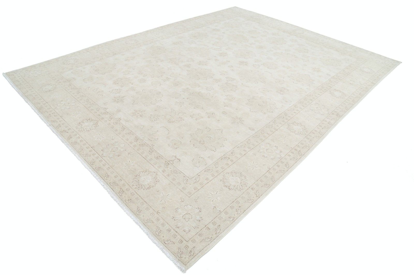 9x12 Ft Handknotted Traditional Beige Large Area Rug. 100% Wool Carpet photo for sale
