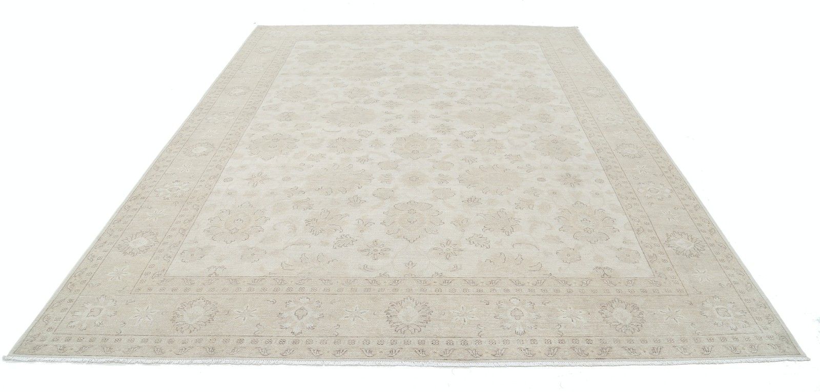9x12 Ft Handknotted Traditional Beige Large Area Rug. 100% Wool Carpet photo Textiles