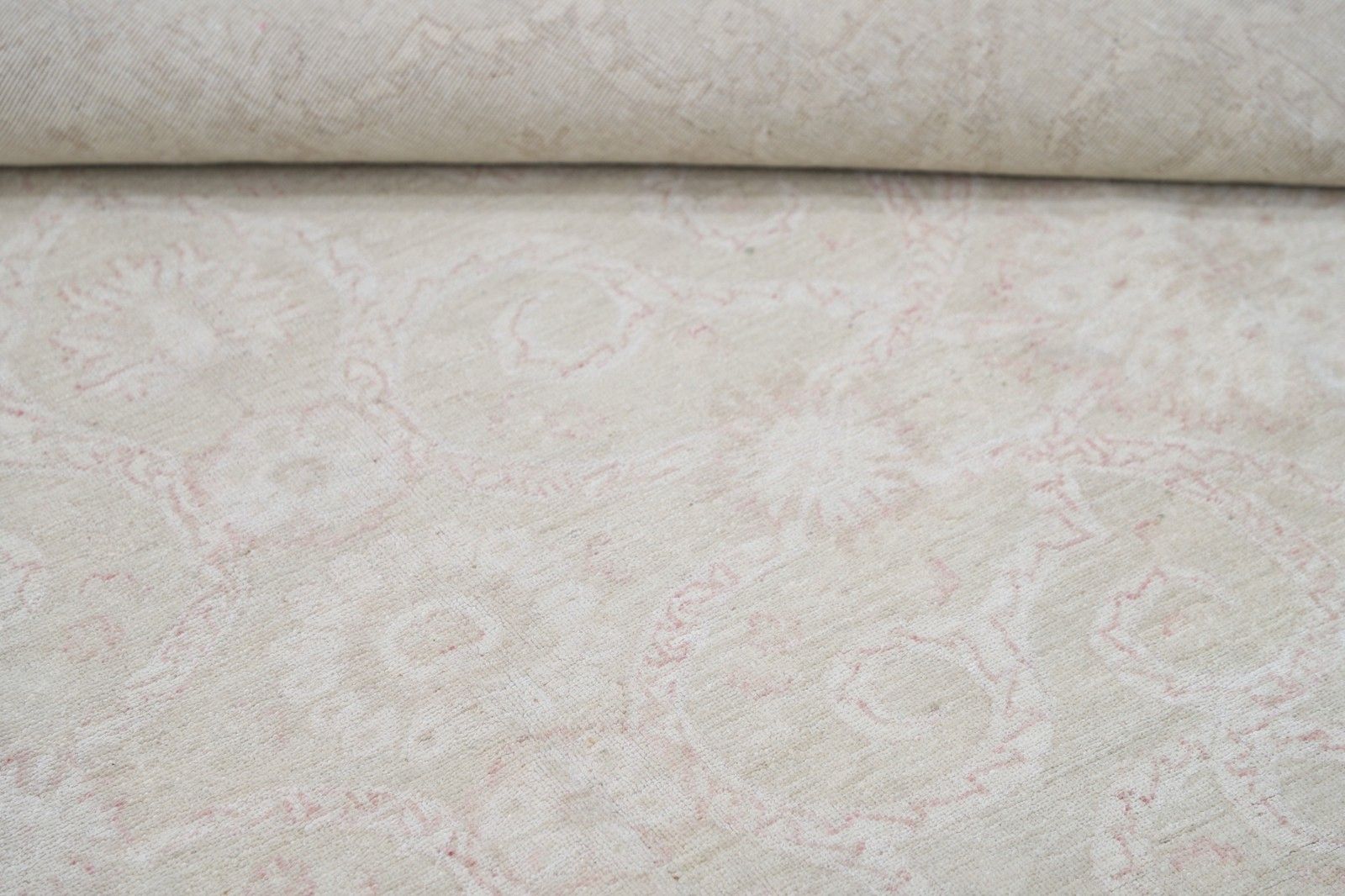 Tapis traditionnel noué à la main en laine beige, 10 x 13,2 pi, pour grand salon photo 7816.0