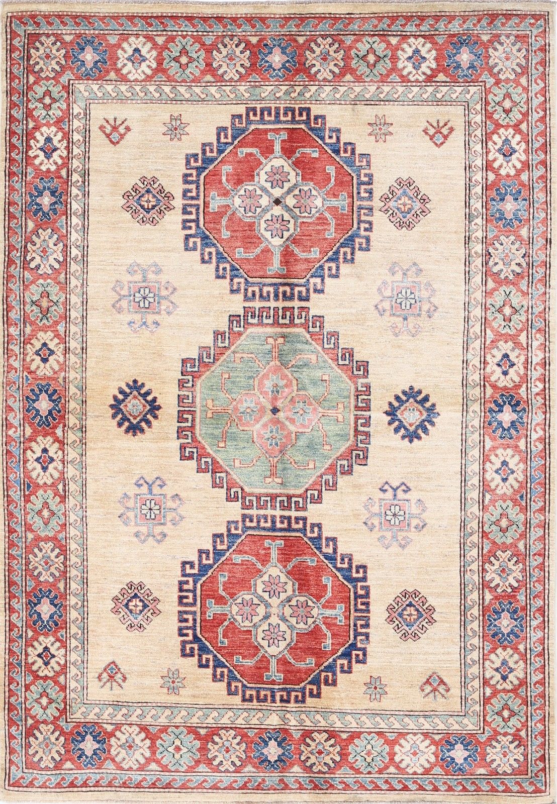 4.8x7 Ft Wool Handknotted Turkish Area Rug For Living Room And Bedroom Decor