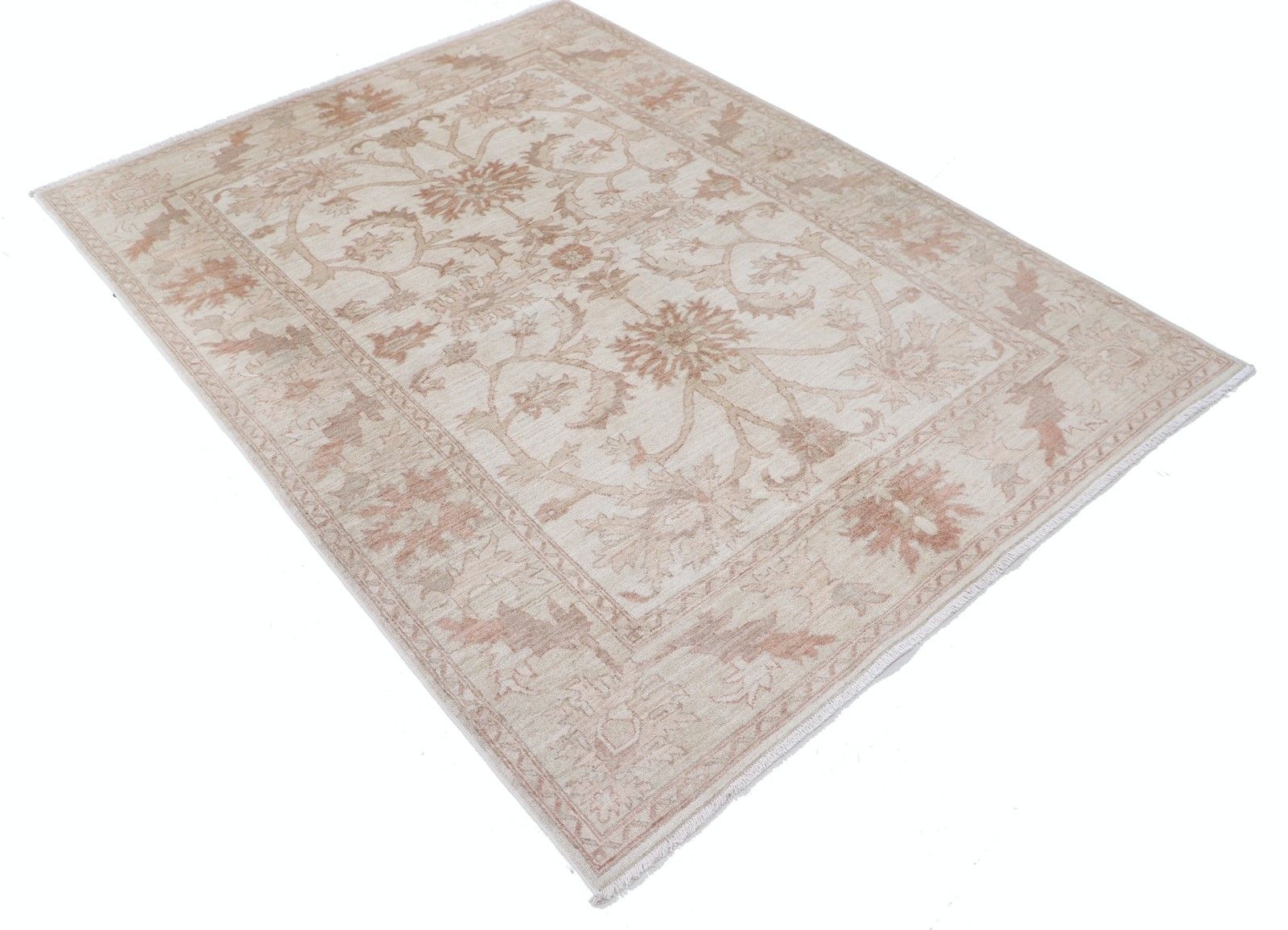 5x7 Ft Beige Hand Knotted Wool Area Rug For Living Room, Dining Room And Bedroom photo furniture