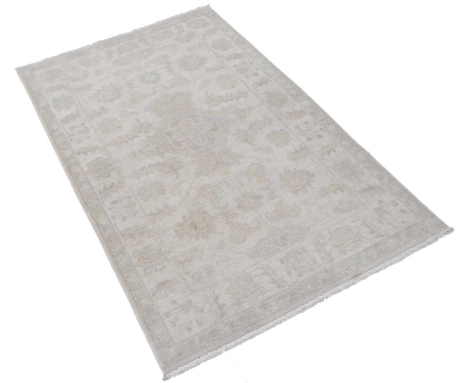 3x5 Ft Hand Knotted Small Turkish Wool Rug. Beige Accent Rug With Floral Design photo furniture