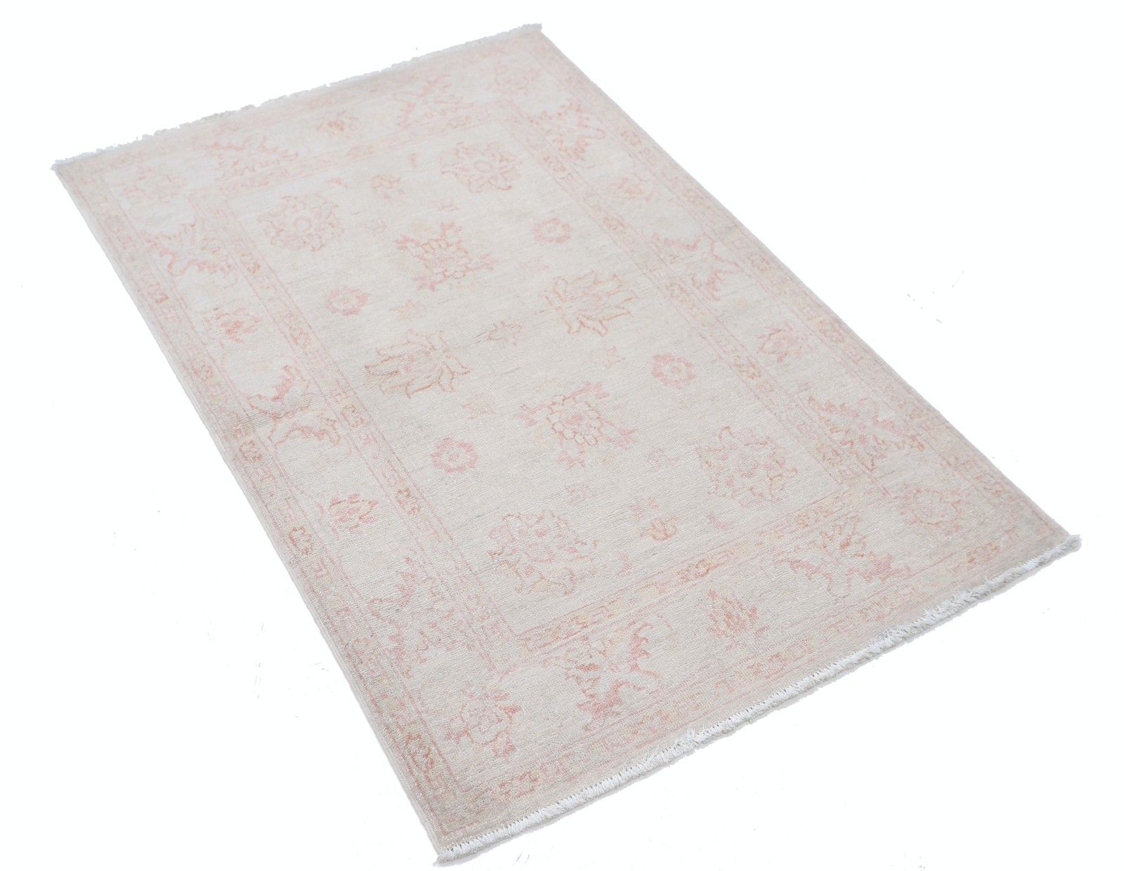 Tapis d'appoint noué à la main, beige à motif floral rouge, 0,85 x 1,27 m. 100 % laine photo furniture