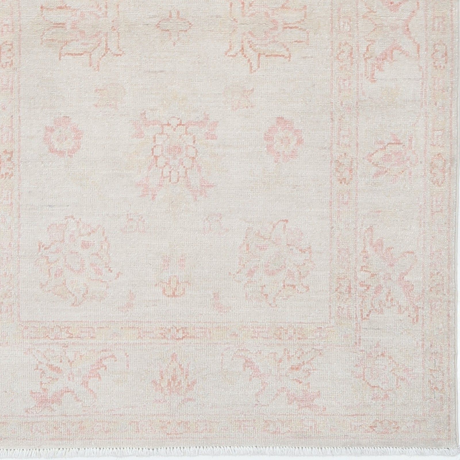 Tapis d'appoint noué à la main, beige à motif floral rouge, 0,85 x 1,27 m. 100 % laine photo buy