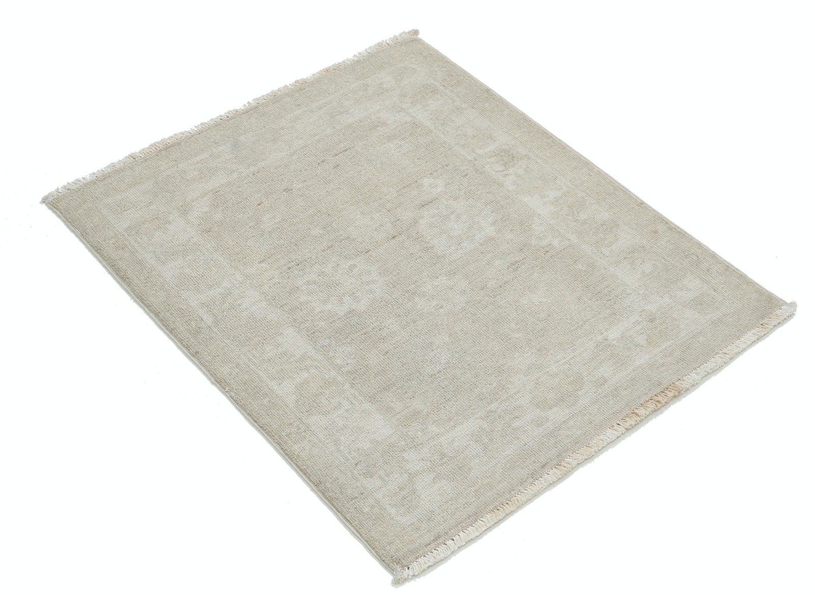 Tapis d'accent noué à la main, beige, 72 x 84 cm, pour entrée et cuisine. 100 % laine photo furniture