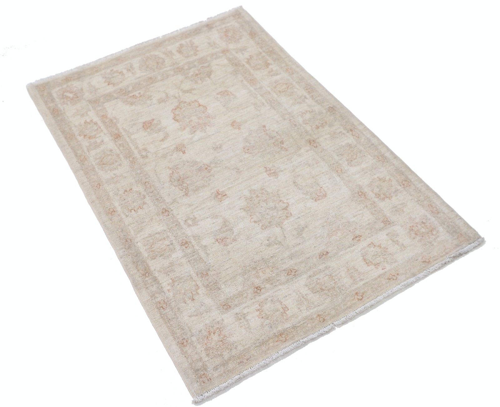 2,8x4 Ft Beige Handgeknoopt Turks Wollen Vloerkleed Met Bloemmotief. 100% Wol photo furniture