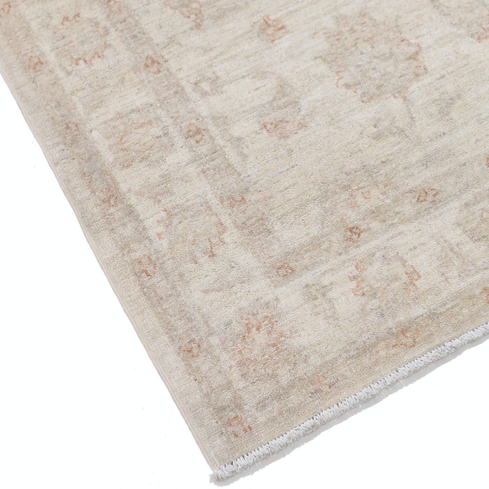 Tapis d'appoint turc noué à la main en laine, motif floral, beige, 84 x 120 cm. 100 % laine photo vinterior