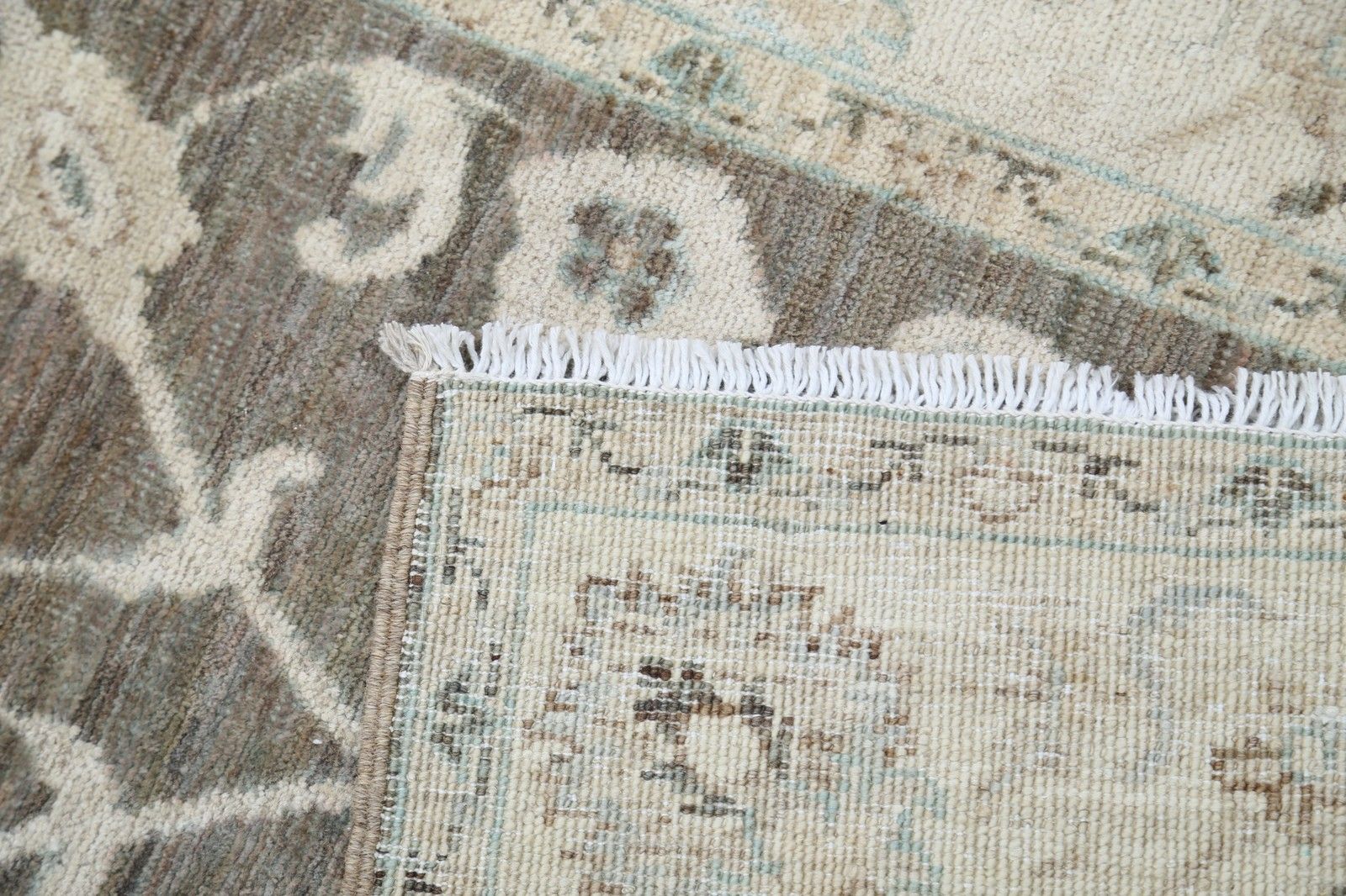 2.4x10 Ft Floral Hallway Runner Rug. Handmade Kitchen Runner Rug In Beige, Brown photo 1162.0