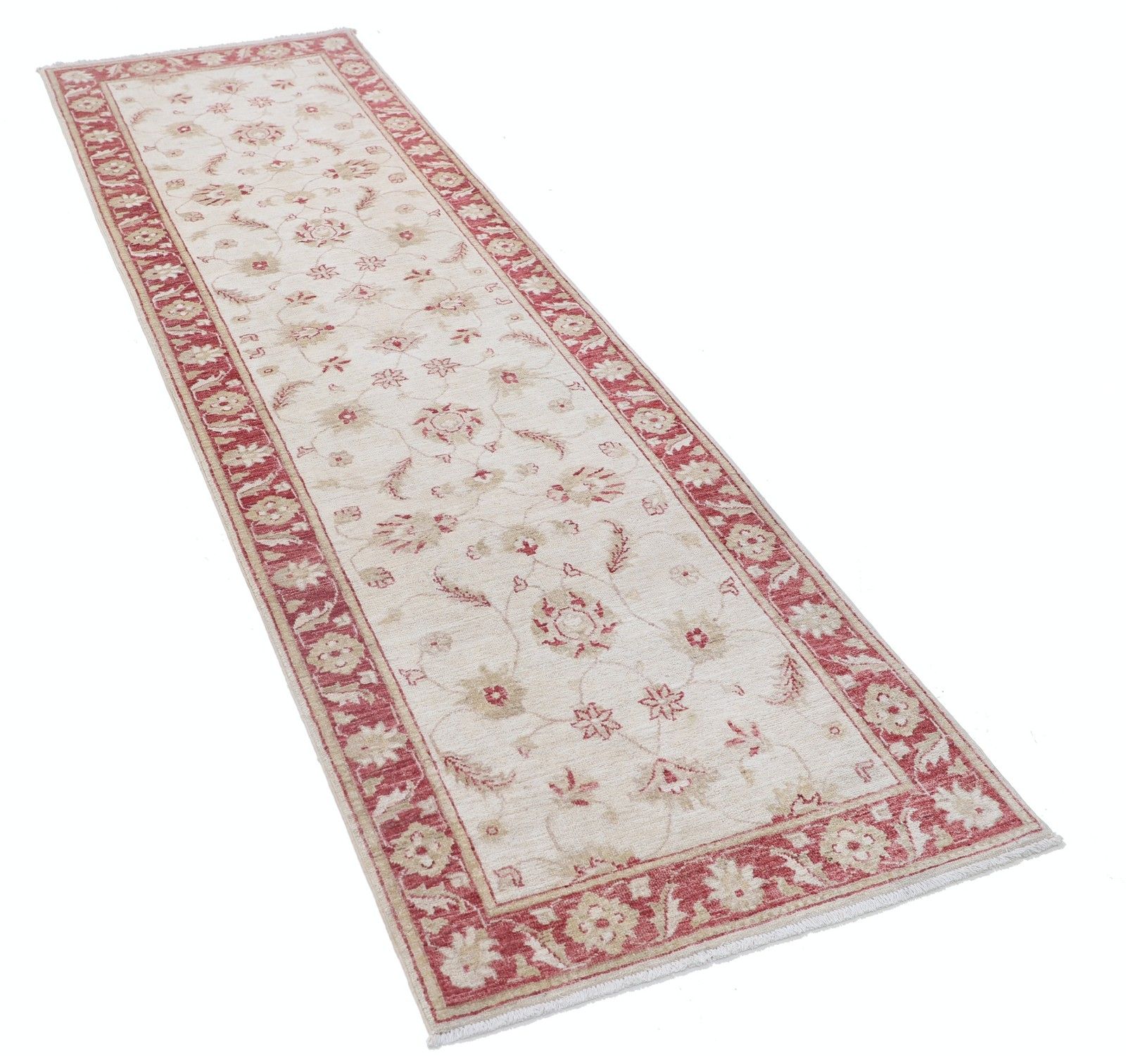 2,6 x 8,7 ft handgeknoopt loperkleed voor hal. Beige wollen loper voor keuken photo furniture