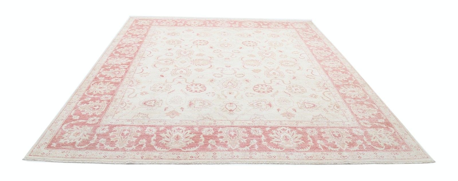 8.2x9.7 Ft Hand Knotted Rug In Pink And Beige. Traditional Floral Carpet photo Textiles