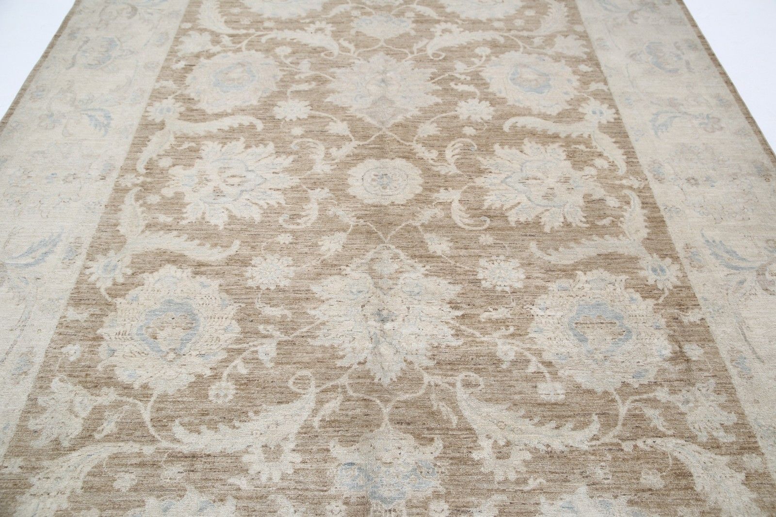 8x9,7 ft handgeknoopt groot vloerkleed voor woondecoratie. Wollen tapijt met bloemmotief photo 3908.0