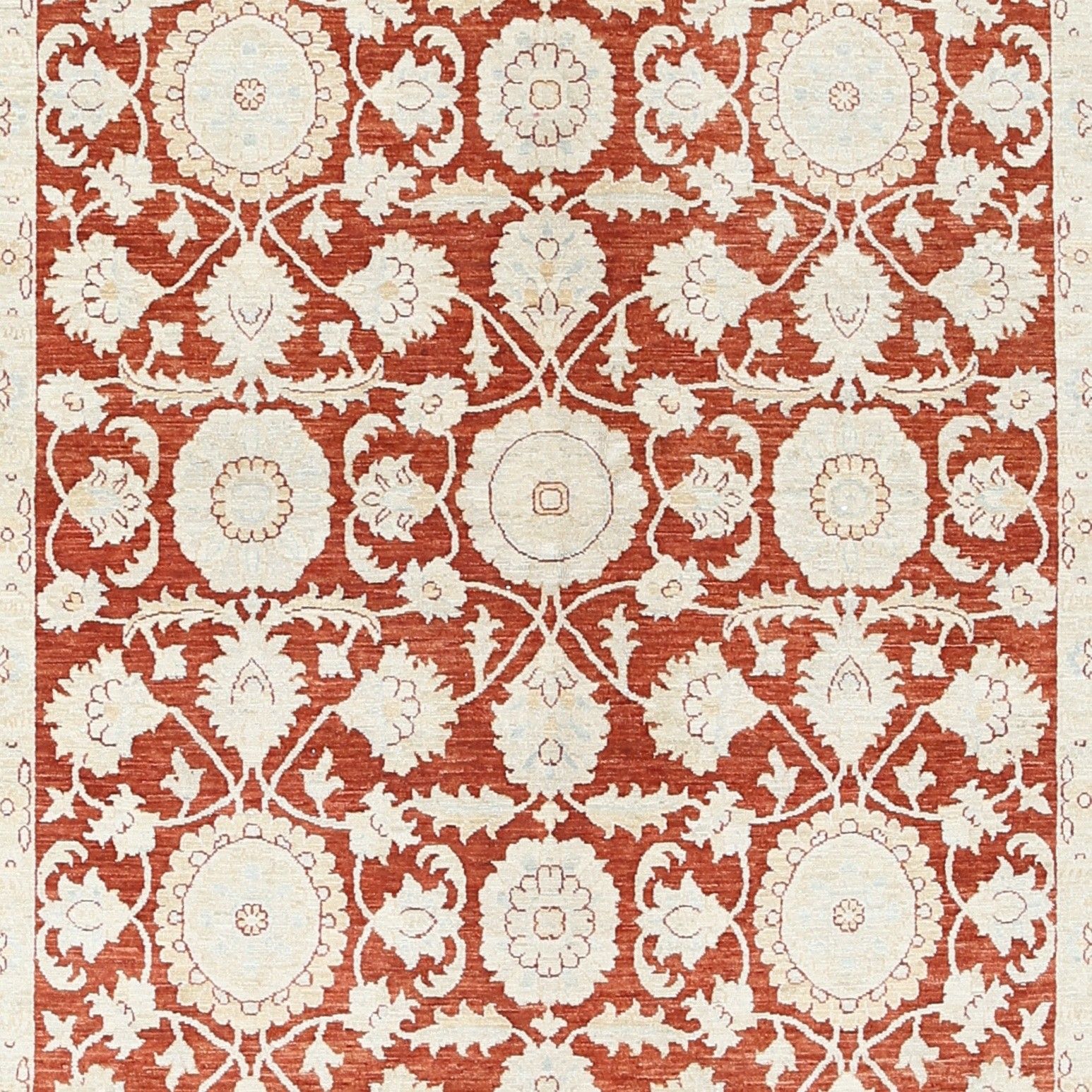 Tapis en laine noué à la main, rouge et ivoire, motif floral turc, 180 x 270 cm photo buy