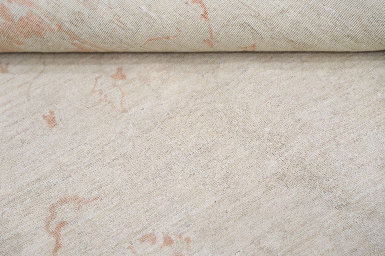 5x7,4 ft handgeknoopt vloerkleed met bloemmotief in beige. 100% wol photo 1748.0