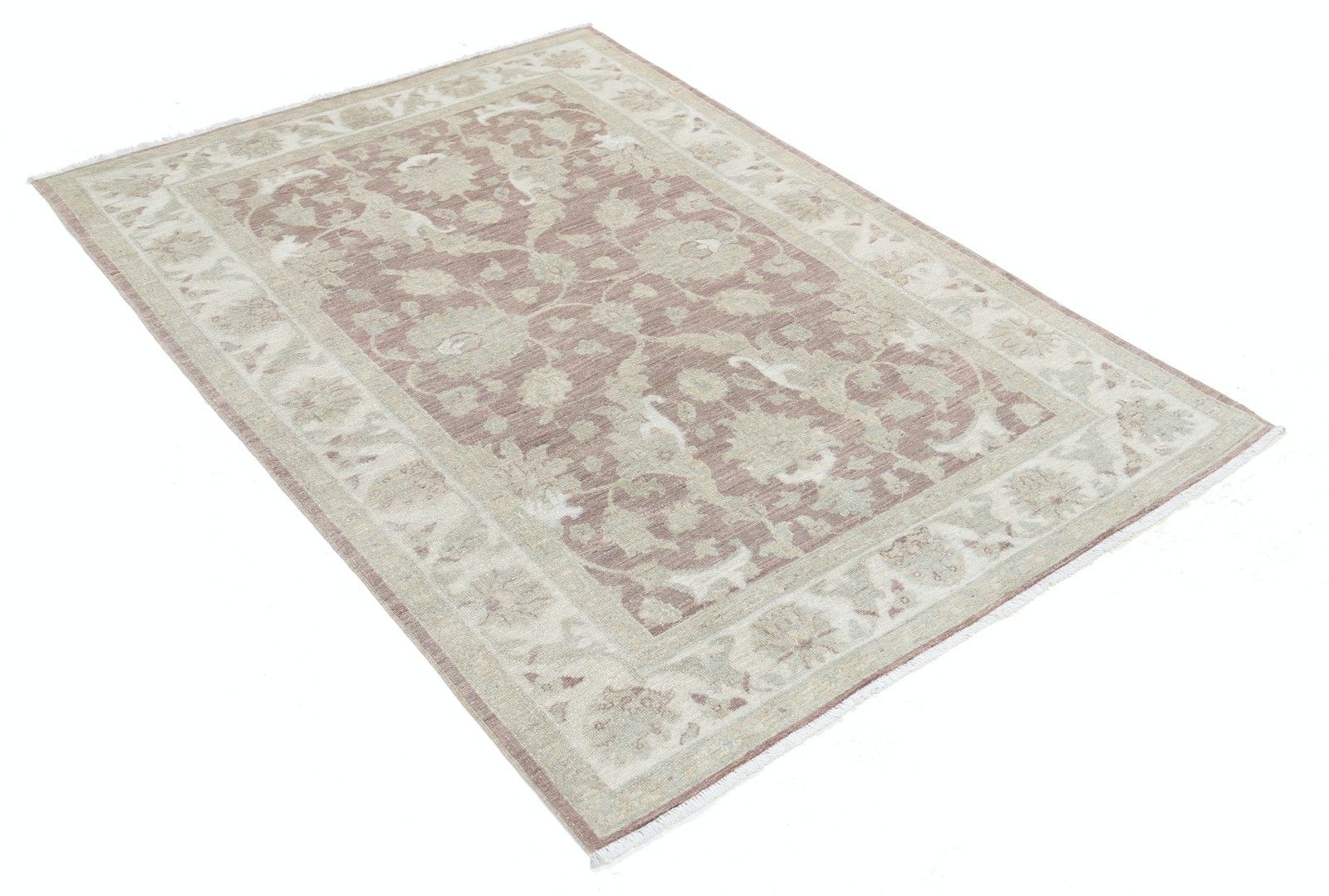 4.2x6.2 Ft Handmade Blush And Ivory Area Rug. Turkish Floral Design Accent Rug photo furniture