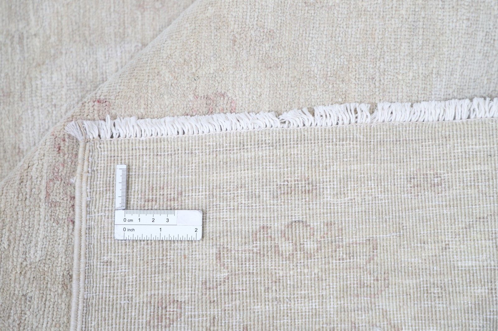 5x9,7 ft Handgeknoopt Beige Turks Vloerkleed met Bloemmotief. 100% Wol photo buy