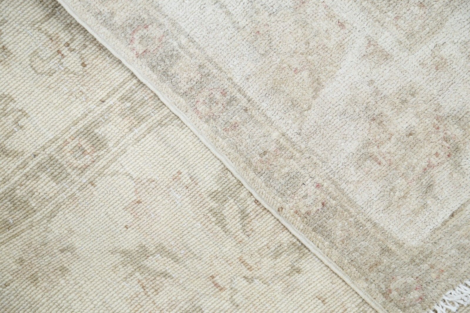 Tapis turc noué à la main à motif floral, 4 x 6 pi. Tapis d'appoint beige, neuf photo vinterior