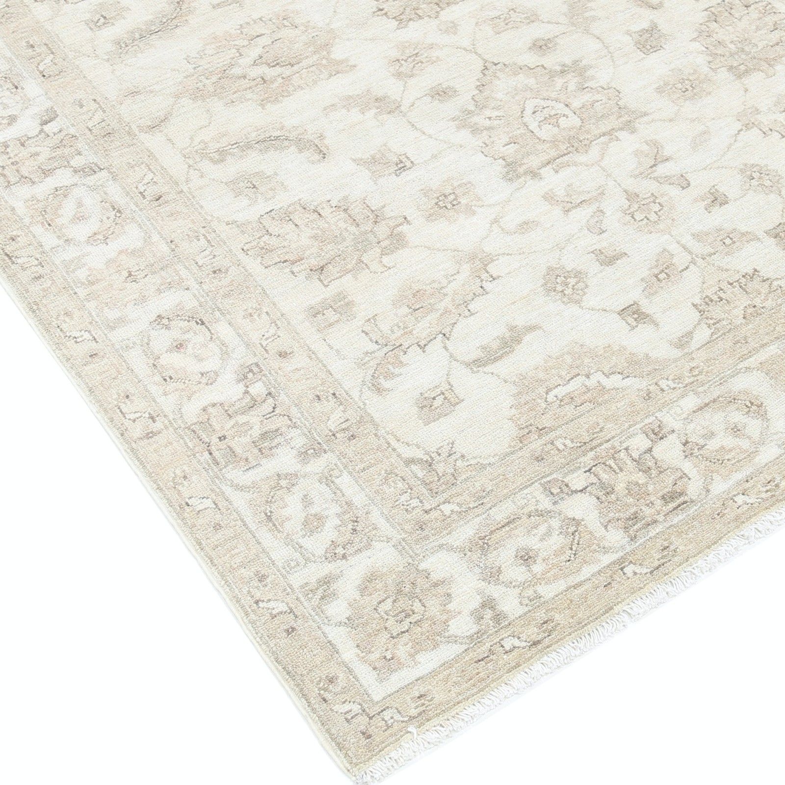 Tapis d'appoint turc noué à la main, motif floral, beige, 1,25 x 1,68 m. 100 % laine photo vinterior