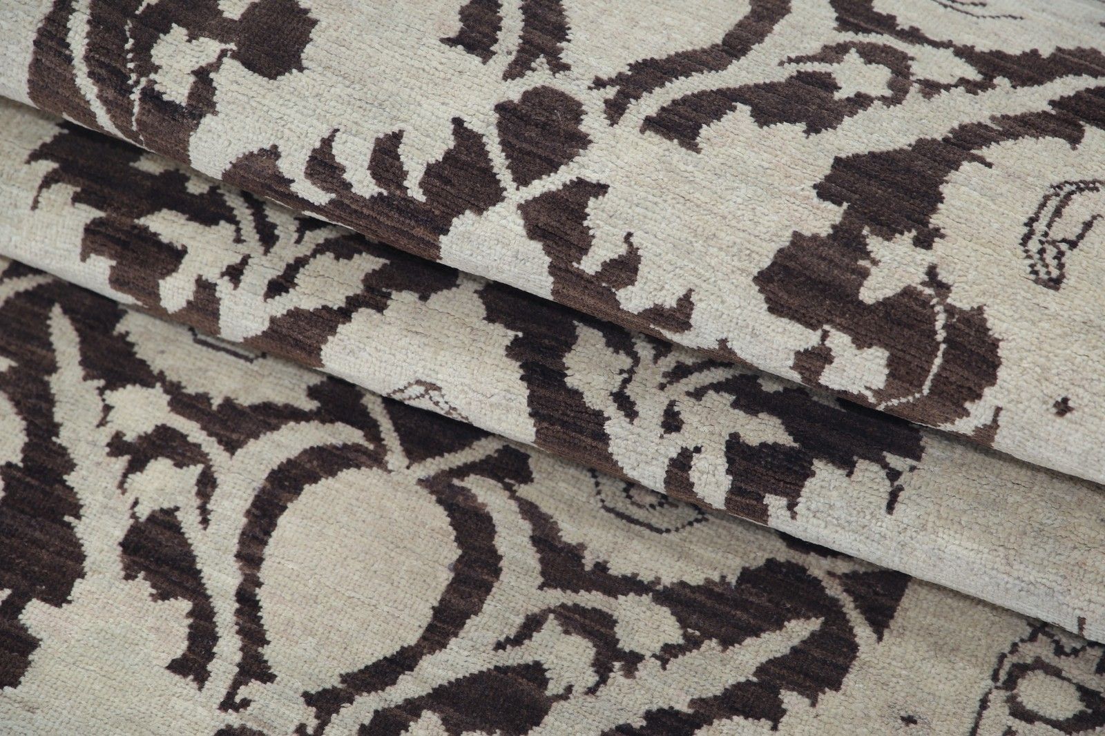 3x10 Ft Floral Hallway Runner. Brown Kitchen Rug. Handknotted Corridor Rug photo 1670.0