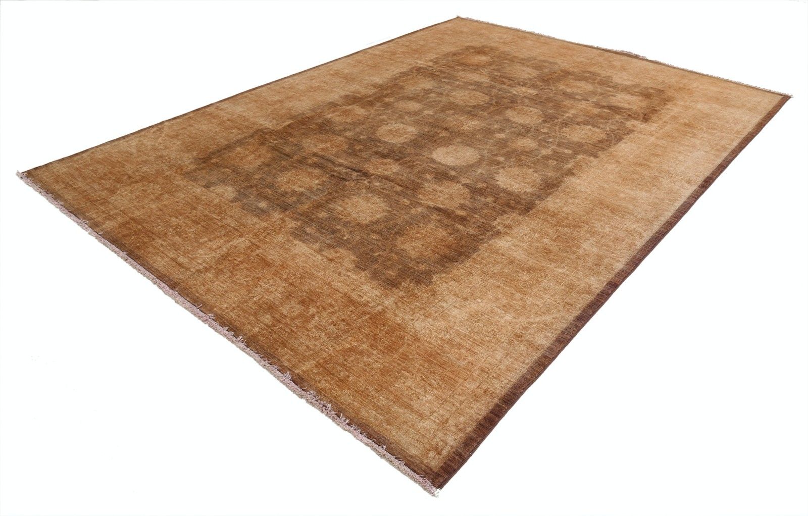 Tapis de salon noué à la main, grand format 2,50 x 3,35 m, brun, 100 % laine photo furniture