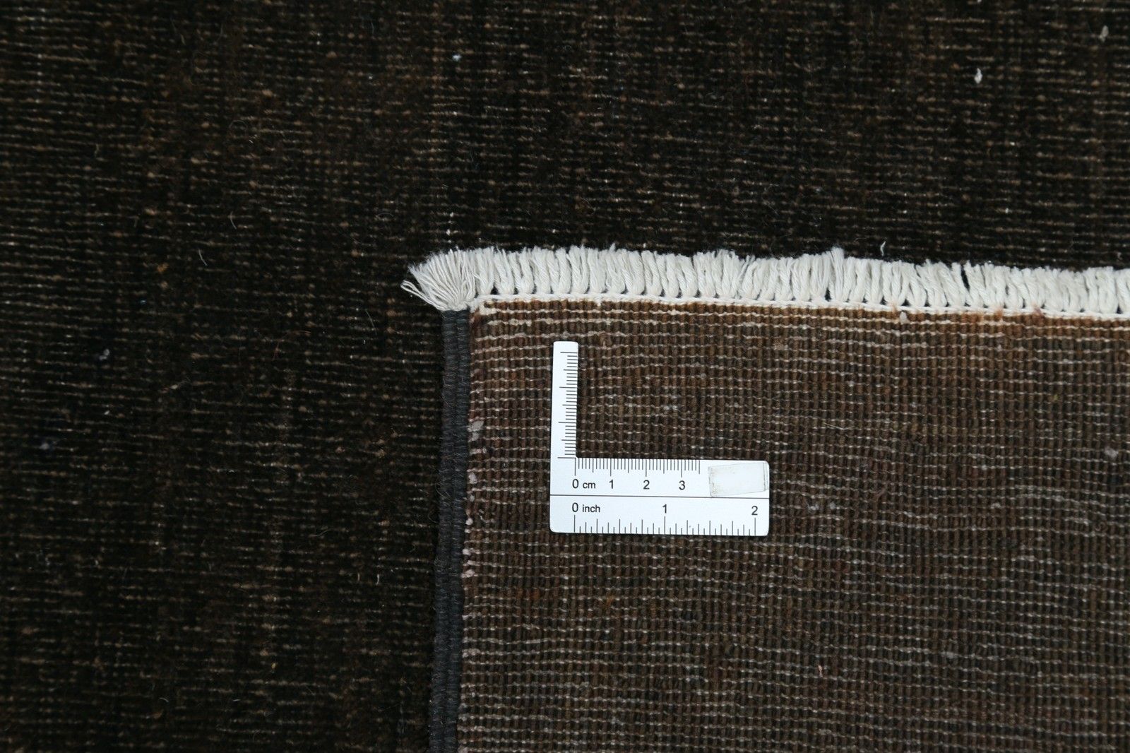 Tapis de laine noué à la main 244 x 341 cm, design minimaliste turc, coloris brun foncé photo 4494.0