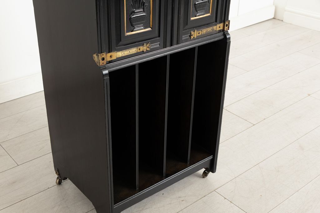 Aesthetic Movement Musician's Cabinet By Henry Ogden & Son, Manchester C.1880 photo vinterior