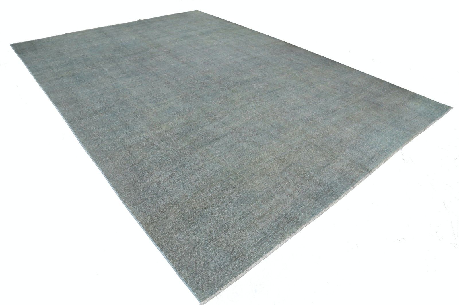 9.7x13.6 Ft Hand Knotted Light Blue Large Area Rug For Living Room. Wool Carpet photo furniture