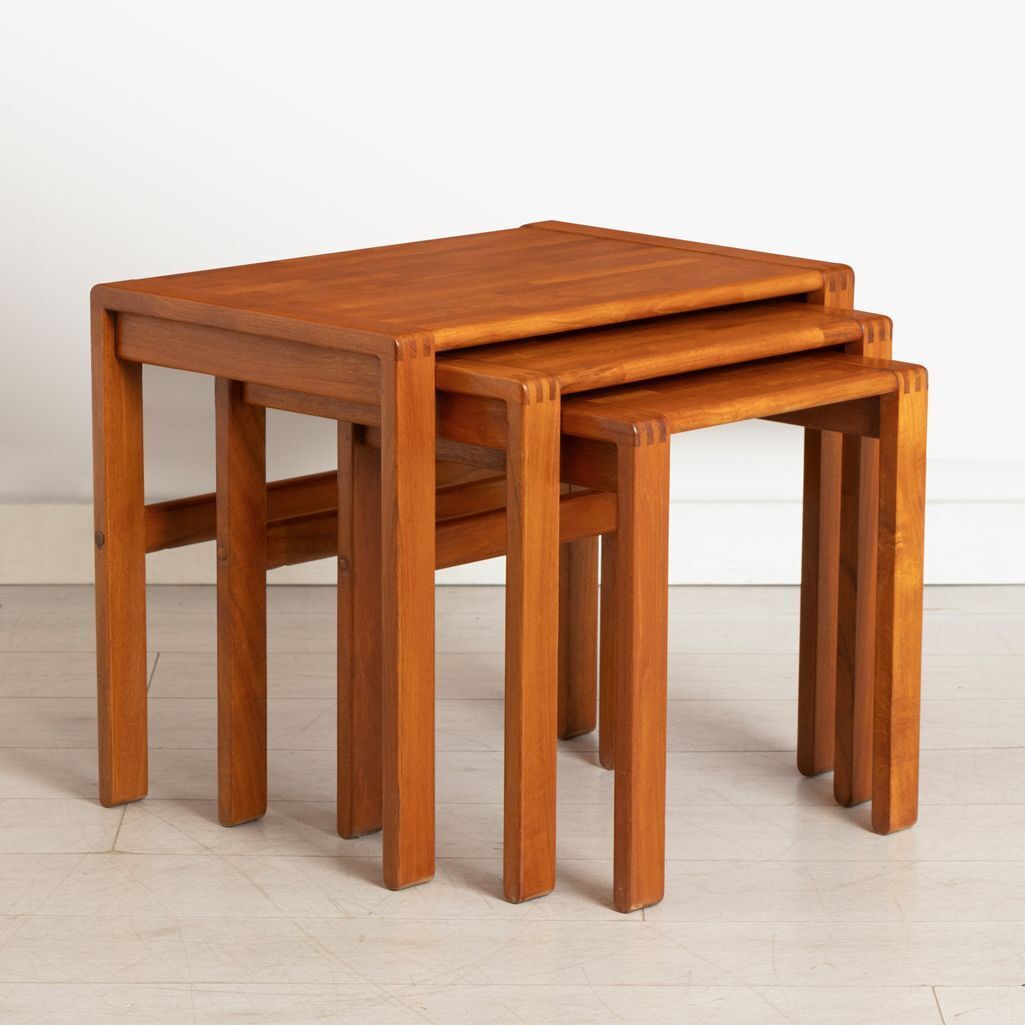 Vintage Nest Of Tables In Staved Teak C.1975 photo 445.0