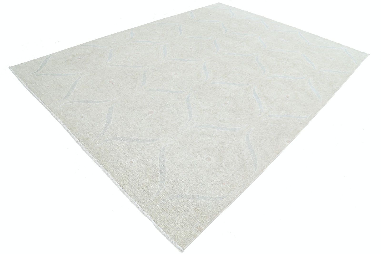 Tapis de sol noué à la main, beige, 265 x 356 cm, pour la décoration intérieure. Tapis 100 % laine photo for sale
